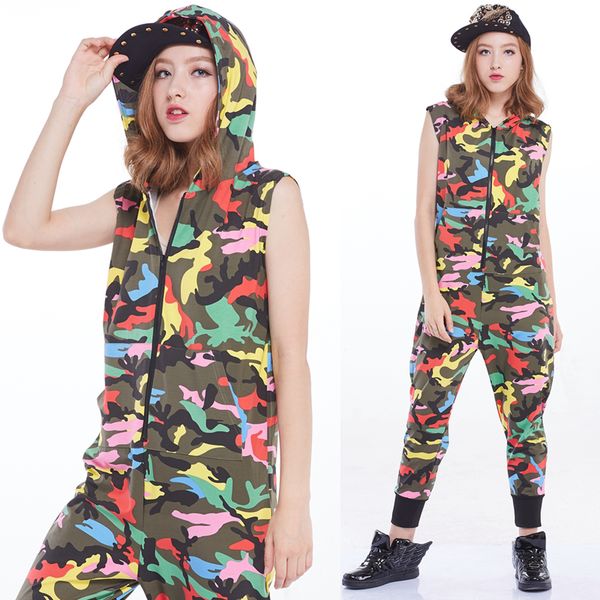 women hip hop costumes fashion camouflage sleeveless jumpsuit jazz clothing street dancewear rave outfit stage wear dt1753, Black;red
women hip hop costumes fashion camouflage sleeveless jumpsuit jazz clothing street dancewear rave outfit stage wear dt1753, Black;red