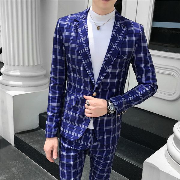 new plaid men suit (jacket+pants) luxury single breasted mens wedding suits autumn and winter two-piece slim fit club party mens suits with, White;black
new plaid men suit (jacket+pants) luxury single breasted mens wedding suits autumn and winter two-piece slim fit club party mens suits with, White;black