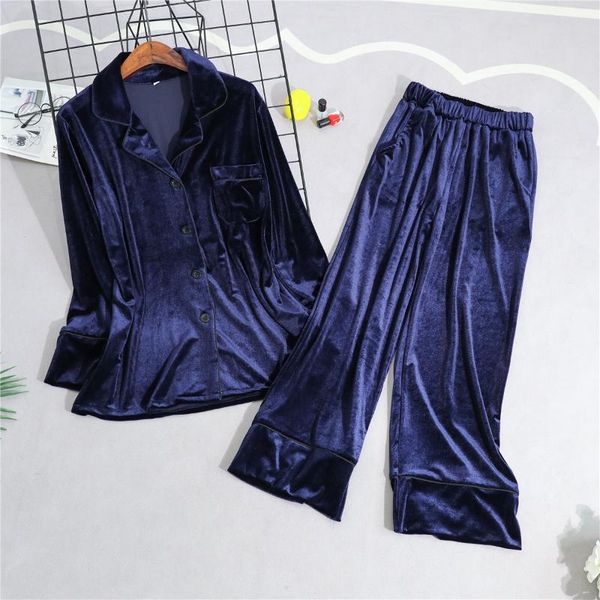 women velvet warm sleepwear winter turn down collar long sleeve pajamas suit comfortable 2pcs nightwear negligee, Blue;gray
women velvet warm sleepwear winter turn down collar long sleeve pajamas suit comfortable 2pcs nightwear negligee, Blue;gray