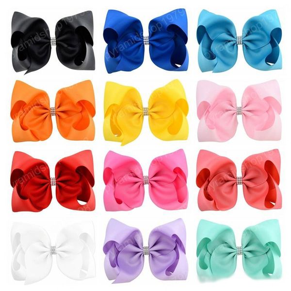 8 inch 12pcs/lot kids colorful big hair bow with clip boutique grosgrain ribbon bow with rhinestone hairpins accessories, Slivery;white
8 inch 12pcs/lot kids colorful big hair bow with clip boutique grosgrain ribbon bow with rhinestone hairpins accessories, Slivery;white