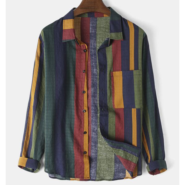 2020 mens popular striped breathable blouse regular-fit long-sleeve linen shirt button-up folded collar chest pockets casual top, White;black
2020 mens popular striped breathable blouse regular-fit long-sleeve linen shirt button-up folded collar chest pockets casual top, White;black