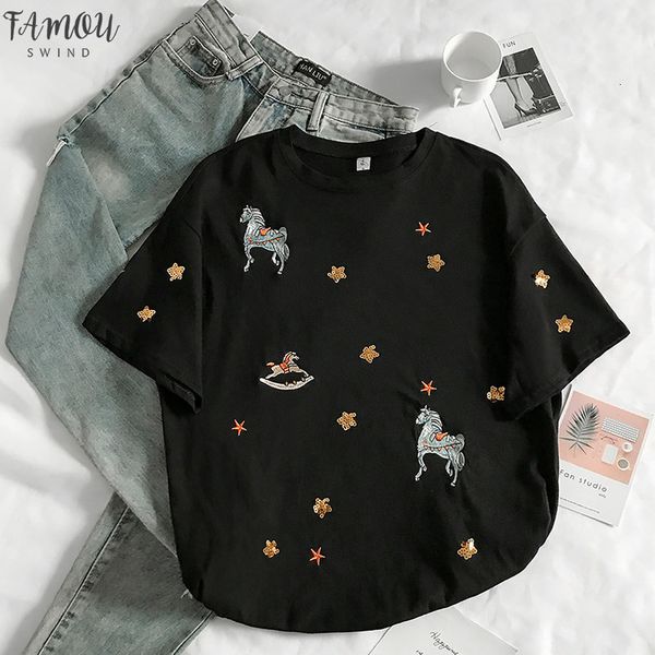 2020 summer womens embroidered sequins short sleeved t shirt new s fashion korean casual loose t shirt female instees, White
2020 summer womens embroidered sequins short sleeved t shirt new s fashion korean casual loose t shirt female instees, White