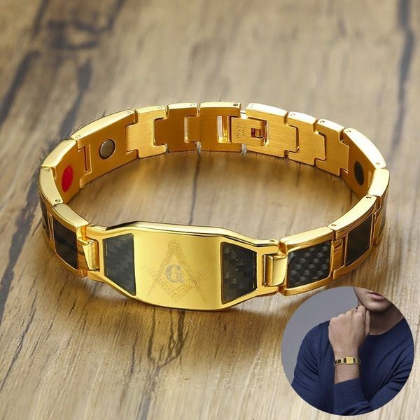 gents bracelet magnetic gold tone stainless steel with carbon fiber inlay decorate men jewelry, Golden;silver
gents bracelet magnetic gold tone stainless steel with carbon fiber inlay decorate men jewelry, Golden;silver