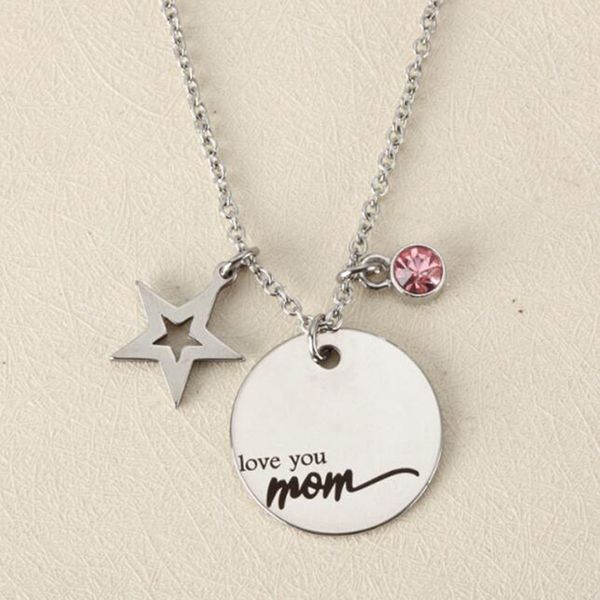 women charm birthstone crystal necklace engraving custom made for mom wife daughter girlfriend and friend gift, Silver 
women charm birthstone crystal necklace engraving custom made for mom wife daughter girlfriend and friend gift, Silver