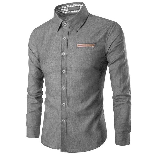 zogaa spring explosion men's casual long sleeve shirt pocket patchwork slim denim cotton shirt turn-down collar business, White;black
zogaa spring explosion men's casual long sleeve shirt pocket patchwork slim denim cotton shirt turn-down collar business, White;black