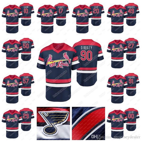 

Youth 2019 St. Louis Blues Cardinals Crossover Baseball Jersey Pietrangelo Parayko Tarasenko Perron Allen Maroon Schenn OReilly Schwartz