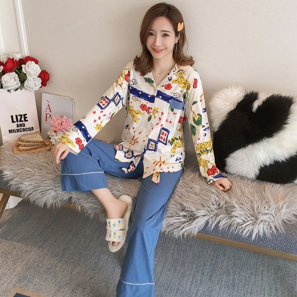 2019 весна осень 100% хлопок pajama наборы для женщин с длинным рукавом пижама печати sleepwear loungewear homewear pijama mujer одежда, Blue;gray
2019 весна осень 100% хлопок pajama наборы для женщин с длинным рукавом пижама печати sleepwear loungewear homewear pijama mujer одежда, Blue;gray