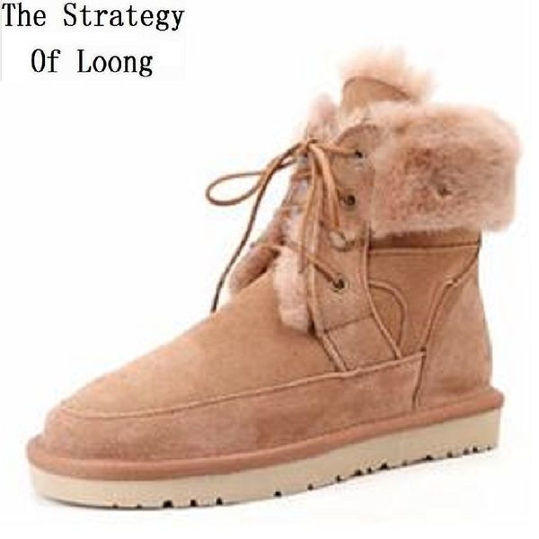 winter outdoor women snow boots lady genuine leather plush fur cross-tied handmade botas ladies equestrian short boots 191110, Black
winter outdoor women snow boots lady genuine leather plush fur cross-tied handmade botas ladies equestrian short boots 191110, Black