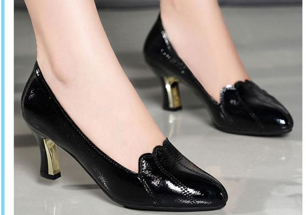 2019 women's shoes in spring and autumn with new style high heel coarse heel pointed end@1003, Black
2019 women's shoes in spring and autumn with new style high heel coarse heel pointed end@1003, Black
