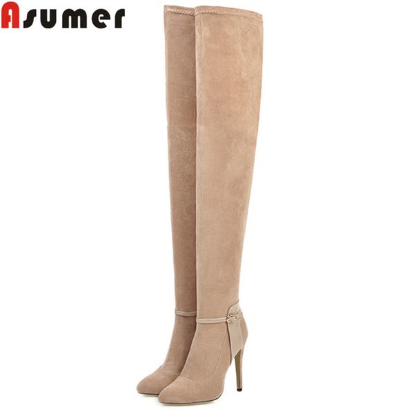 asumer 2020 over the knee boots women pointed toe slip on slim stretch boots elegant ladies prom autumn winter, Black
asumer 2020 over the knee boots women pointed toe slip on slim stretch boots elegant ladies prom autumn winter, Black