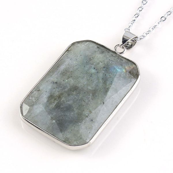 fyjs unique jewelry silver plated square shape labradorite stone pendant link chain necklace
fyjs unique jewelry silver plated square shape labradorite stone pendant link chain necklace