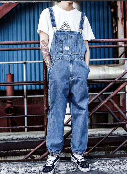 japanese men retro trend denim overalls jeans men fashion personality hip hop suspenders pants men's overalls jumpsuits, Blue
japanese men retro trend denim overalls jeans men fashion personality hip hop suspenders pants men's overalls jumpsuits, Blue