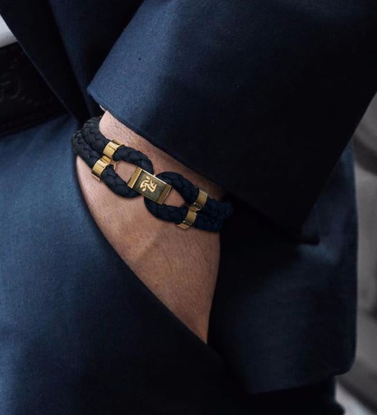 mens leather bracelet black and braid double wrap stainless steel magnetic clasp wristband, Golden;silver
mens leather bracelet black and braid double wrap stainless steel magnetic clasp wristband, Golden;silver