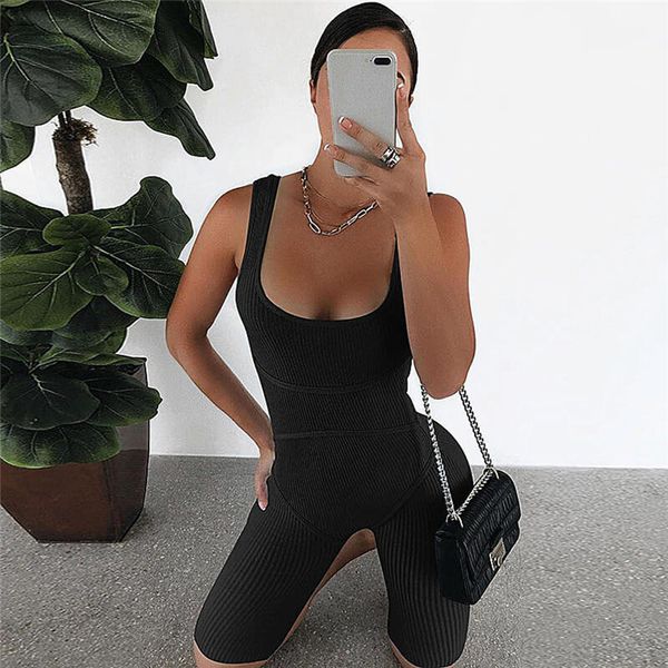 women's jumpsuits & rompers fashion black gray bodycon playsuit women sleeveless o-neck jumpsuit 2021 spring summer party club romper s, Black;white
women's jumpsuits & rompers fashion black gray bodycon playsuit women sleeveless o-neck jumpsuit 2021 spring summer party club romper s, Black;white