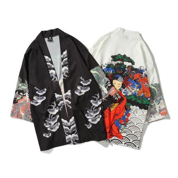 men's jackets japanese obi male yukata haori clothing traditional kimono cardigan men, Black;brown
men's jackets japanese obi male yukata haori clothing traditional kimono cardigan men, Black;brown