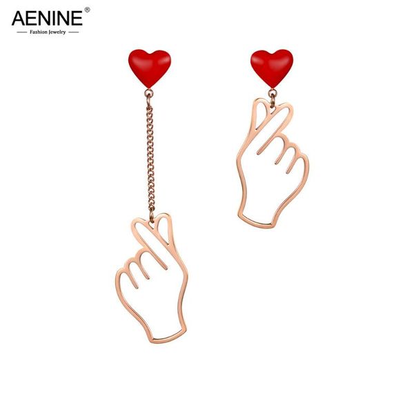 aenine office style stainless steel rose gold earrings for girls "show love" gesture little red heart asymmetry jewelry ae18468, Golden;silver
aenine office style stainless steel rose gold earrings for girls "show love" gesture little red heart asymmetry jewelry ae18468, Golden;silver