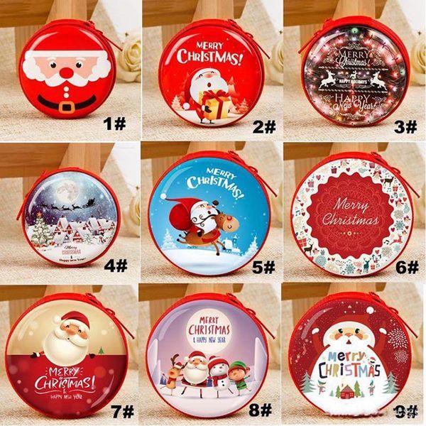 22 стиль рождество круглый изменение кошелек мини-ключ держатель портмоне кошелек сумка наушники рождественский подарок украшения xams дерев