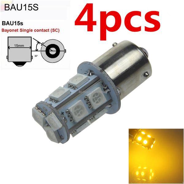 4pcs amber yellow car 1156 bau15s interior light instrument blub 13 smd led dc 12v 24v 1056 7507 py21w ry10w
4pcs amber yellow car 1156 bau15s interior light instrument blub 13 smd led dc 12v 24v 1056 7507 py21w ry10w