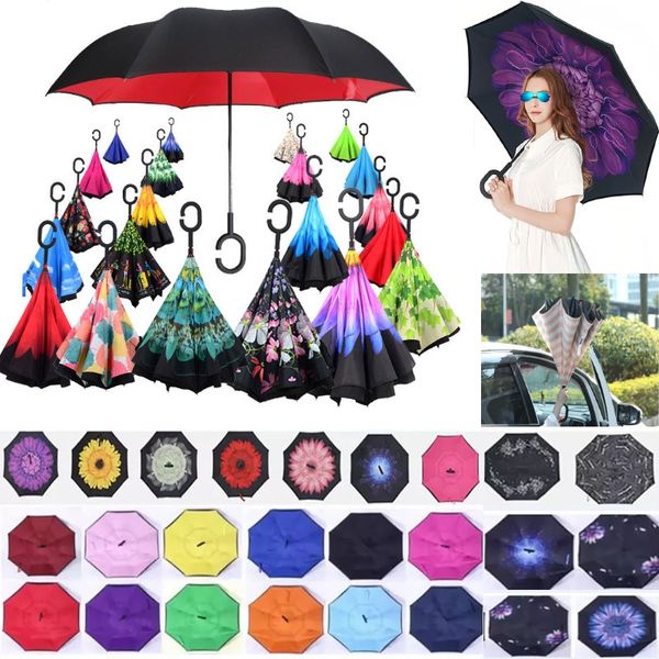 56 styles folding reverse umbrella double layer c handle umbrellas inverted long handle windproof rain car umbrellas gifts an2258
56 styles folding reverse umbrella double layer c handle umbrellas inverted long handle windproof rain car umbrellas gifts an2258