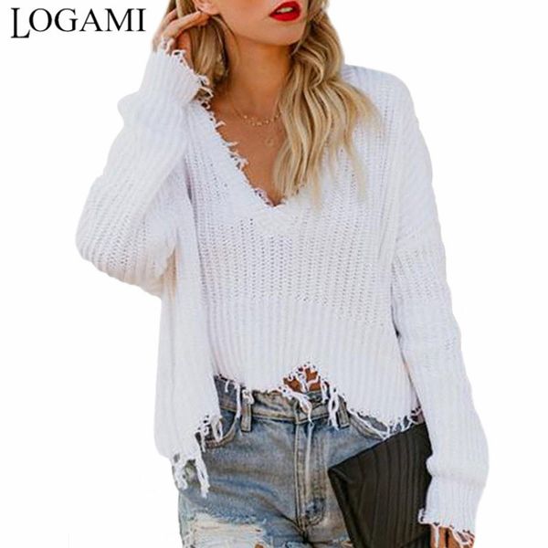 logami autumn and winter fashion long sleeve v-neck solid color backless loose ladies sweater, White;black
logami autumn and winter fashion long sleeve v-neck solid color backless loose ladies sweater, White;black