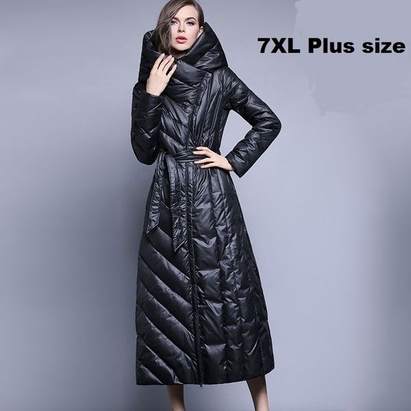 xs-7xl plus size 90% duck down coat fashion brand hooded long down jacket women's over the knee slim thicker warm coat wj1304, Black
xs-7xl plus size 90% duck down coat fashion brand hooded long down jacket women's over the knee slim thicker warm coat wj1304, Black