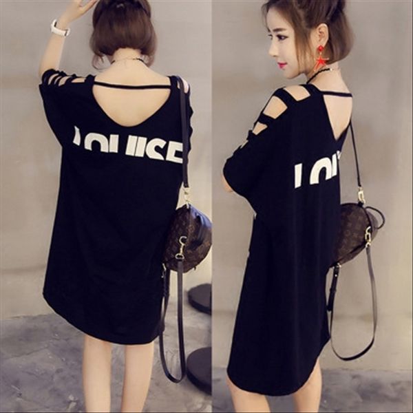 medium-length short-sleeved t-shirt women's summer loose bfwind ulzzang large-size fashion brand large skirt medium-length short-sleeve, White
medium-length short-sleeved t-shirt women's summer loose bfwind ulzzang large-size fashion brand large skirt medium-length short-sleeve, White