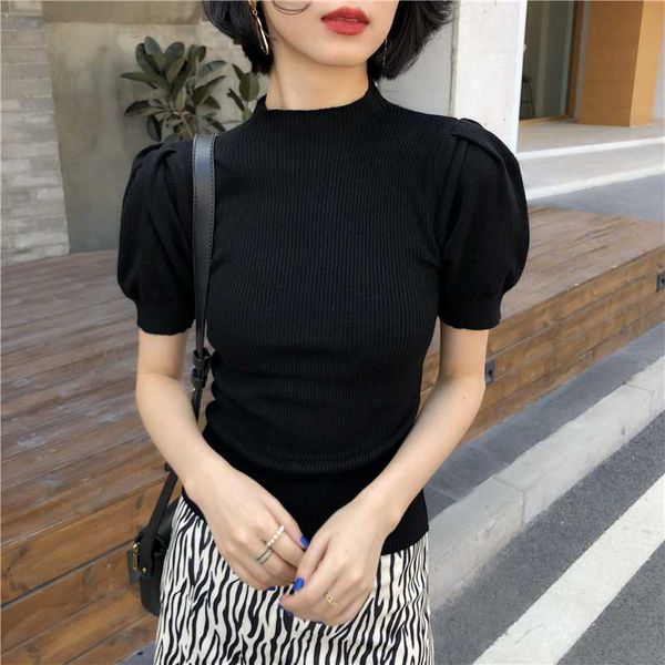 new 2020 spring elegant women sweaters turtleneck knitting bottoming short sweasolid puff sleeve simple office lady, White;black
new 2020 spring elegant women sweaters turtleneck knitting bottoming short sweasolid puff sleeve simple office lady, White;black