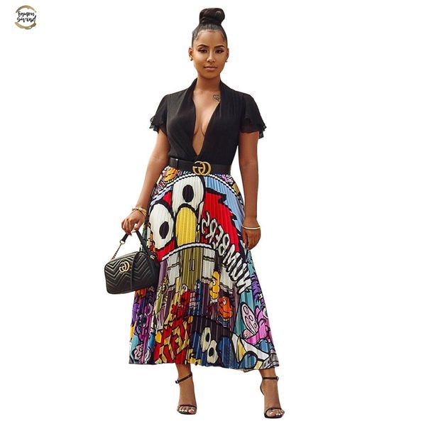 2019 new women vintage character letter print high waist mid calf length pleated skirts vintage big swing skirt 4 ld8277 1, Black
2019 new women vintage character letter print high waist mid calf length pleated skirts vintage big swing skirt 4 ld8277 1, Black