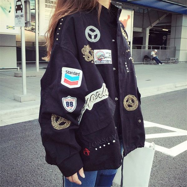 women's jackets tooling jacket female korea harajuku bf wind loose badge rivet windbreaker 2021 w428, Black;brown
women's jackets tooling jacket female korea harajuku bf wind loose badge rivet windbreaker 2021 w428, Black;brown