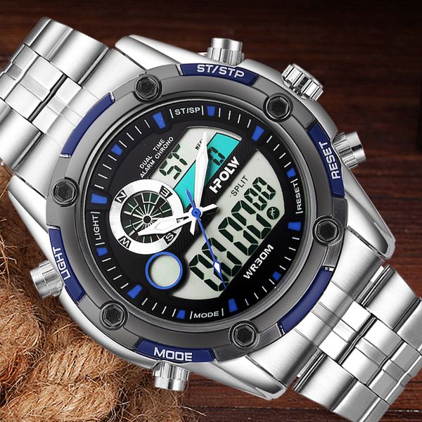 man waterproof watch relogio masculino new fashion men sports watches hpolw men quartz analog led digital clock, Slivery;brown
man waterproof watch relogio masculino new fashion men sports watches hpolw men quartz analog led digital clock, Slivery;brown