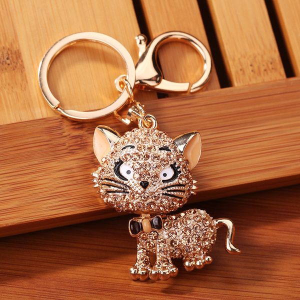 cat keychains fashion alloy crystal rhinestones keyrings designer key chain ring holder for car keyring, Silver
cat keychains fashion alloy crystal rhinestones keyrings designer key chain ring holder for car keyring, Silver