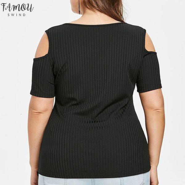 fashion womens casual plus size cold shoulder solid ribbed split t shirt off shoulder split t shirt, White
fashion womens casual plus size cold shoulder solid ribbed split t shirt off shoulder split t shirt, White