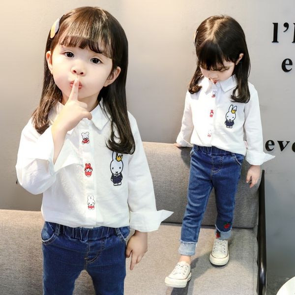 girl long-sleeved autumn dress 2019 children's white white shirt little girl's shirt, White;black
girl long-sleeved autumn dress 2019 children's white white shirt little girl's shirt, White;black