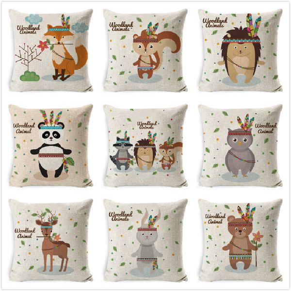 tribe woodland animals cushion cover home decor cute cartoon throw pillow case owl panda deer rabbit room sofa cushion case 
tribe woodland animals cushion cover home decor cute cartoon throw pillow case owl panda deer rabbit room sofa cushion case