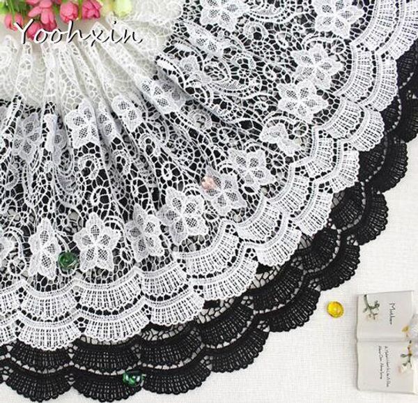 30cm wide luxury white black cotton embroidery lace ribbon fabric 3d trim collar sewing diy tassel women dress wedding decor, Pink;blue
30cm wide luxury white black cotton embroidery lace ribbon fabric 3d trim collar sewing diy tassel women dress wedding decor, Pink;blue