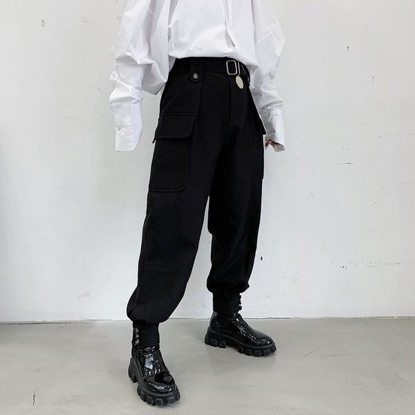 2020 spring and autumn new dark personality design three-dimensional pocket wild solid color pants pants fashion casual overalls, Black
2020 spring and autumn new dark personality design three-dimensional pocket wild solid color pants pants fashion casual overalls, Black