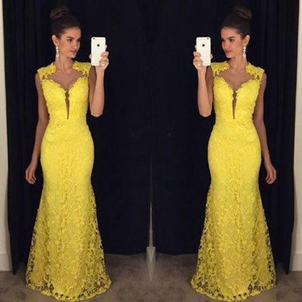 Full Lace Evening Dresses Mermaid Long 2019 New Formal Robe De Soiree Long Yellow Prom Dresses Pageant Gowns
Full Lace Evening Dresses Mermaid Long 2019 New Formal Robe De Soiree Long Yellow Prom Dresses Pageant Gowns