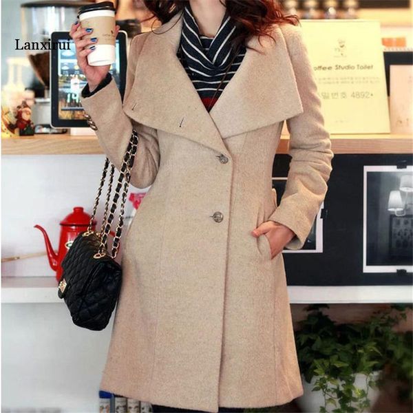 new clothing fashion slim streetwear casual belt coat windbreaker elegant women long wool coat, Black
new clothing fashion slim streetwear casual belt coat windbreaker elegant women long wool coat, Black