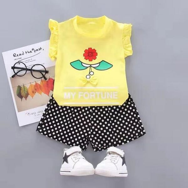 vest suit summer cute girl cartoon flower short sleeve shorts two piece baby suit baby girl designer clothes, White
vest suit summer cute girl cartoon flower short sleeve shorts two piece baby suit baby girl designer clothes, White