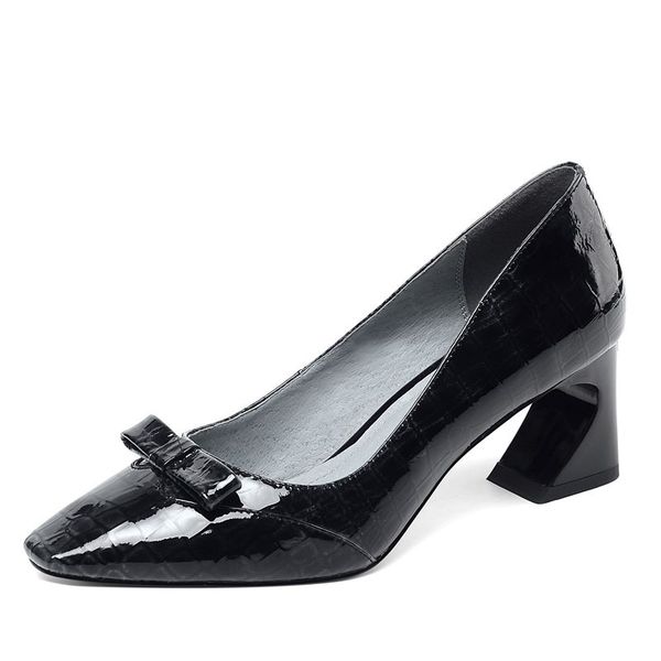 bow tie genuine leather new fashion high heels casual girl high thick heel shoes women shoes, Black
bow tie genuine leather new fashion high heels casual girl high thick heel shoes women shoes, Black