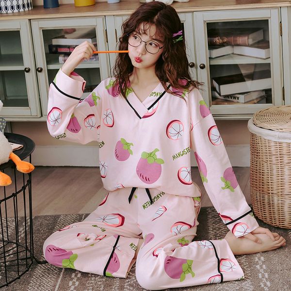 full cotton women pijama sleepwear autumn female pajamas sets v-neck female suit long sleeve pyjamas women girl home clothes 3xl, Black;red
full cotton women pijama sleepwear autumn female pajamas sets v-neck female suit long sleeve pyjamas women girl home clothes 3xl, Black;red