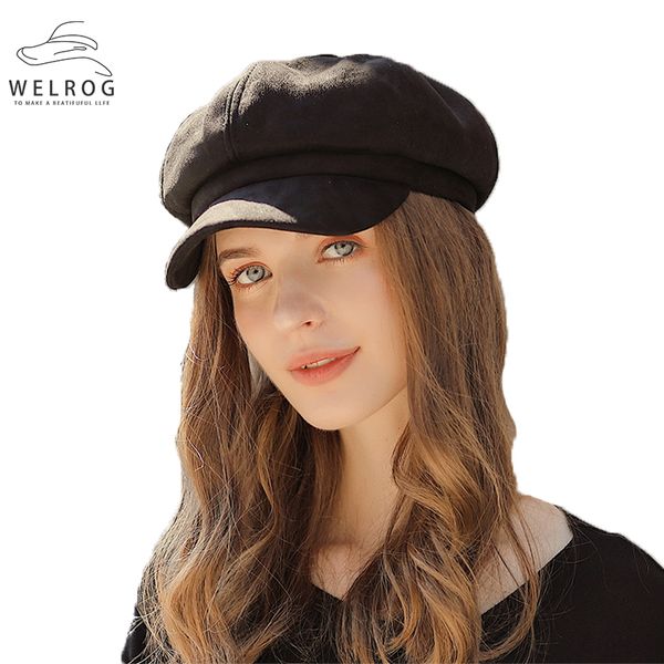 welrog winter suede beret caps warm outdoor autumn berets girls hat bare chapeu feminino suede casual newsboy army octagonal cap, Blue;gray
welrog winter suede beret caps warm outdoor autumn berets girls hat bare chapeu feminino suede casual newsboy army octagonal cap, Blue;gray