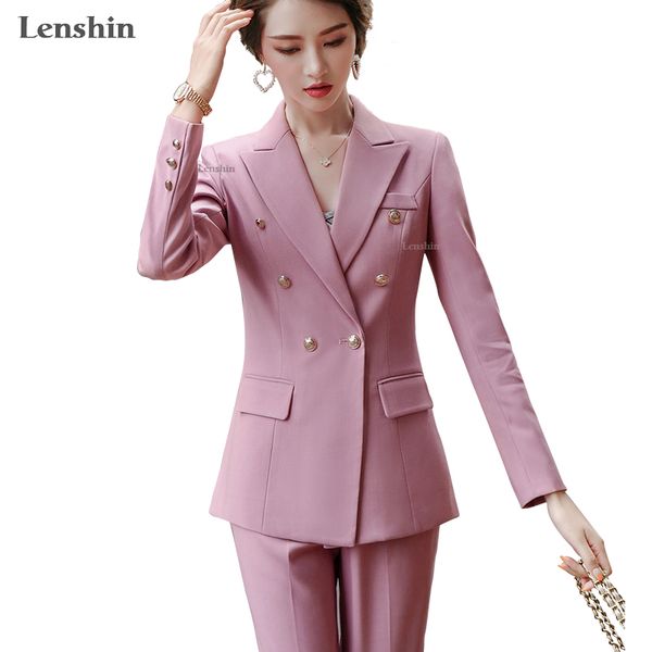 lenshin 2 piece set women pant suits office lady work wear formal female double breasted simple style blazer with trouser, White;black
lenshin 2 piece set women pant suits office lady work wear formal female double breasted simple style blazer with trouser, White;black