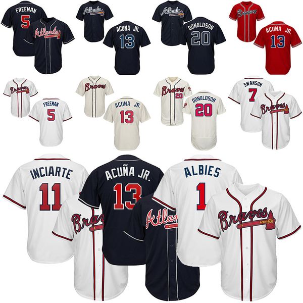 1 Albies Atlanta 5 Freeman Braves 7 Swanson 11 Inciarte 13 Acuna Jr. 20 Donaldson Mens Cool Jersey S-3XL
1 Albies Atlanta 5 Freeman Braves 7 Swanson 11 Inciarte 13 Acuna Jr. 20 Donaldson Mens Cool Jersey S-3XL