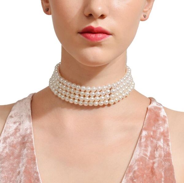 ladies necklace elegant statement pearl bride series elegant multi-layer line white pearl artificial pearl necklace glamour necklace party a, Golden;silver
ladies necklace elegant statement pearl bride series elegant multi-layer line white pearl artificial pearl necklace glamour necklace party a, Golden;silver