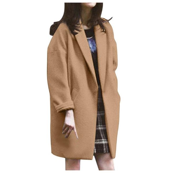 chamsgend 2020 autumn and winter woolen coat female mid-long new korean women's trench long coat outwear oversize jacket 1028, Black
chamsgend 2020 autumn and winter woolen coat female mid-long new korean women's trench long coat outwear oversize jacket 1028, Black