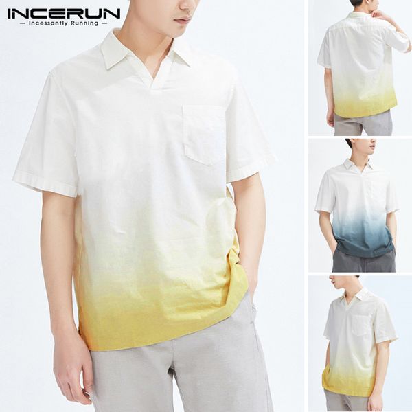 incerun man gradient t shirts fashion pockets blouse loose comfortable korean clothes short sleeve lapel cotton plus size, White;black
incerun man gradient t shirts fashion pockets blouse loose comfortable korean clothes short sleeve lapel cotton plus size, White;black