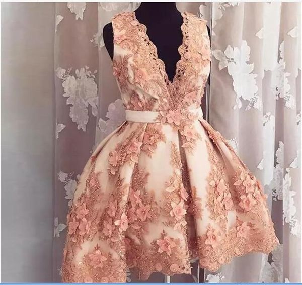 deep v-neck sleeves a-line homecoming dresses with 3d flowers adorned short formal graduations party gowns custom vestidos de prom, Red
deep v-neck sleeves a-line homecoming dresses with 3d flowers adorned short formal graduations party gowns custom vestidos de prom, Red