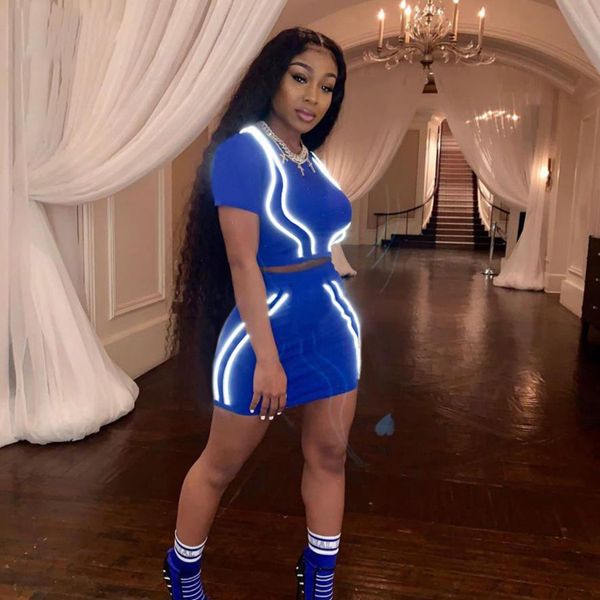 women two pieces set reflective striped patchwork short sleeve crop elastic waist short skirts 2019 summer outfits, Gray
women two pieces set reflective striped patchwork short sleeve crop elastic waist short skirts 2019 summer outfits, Gray