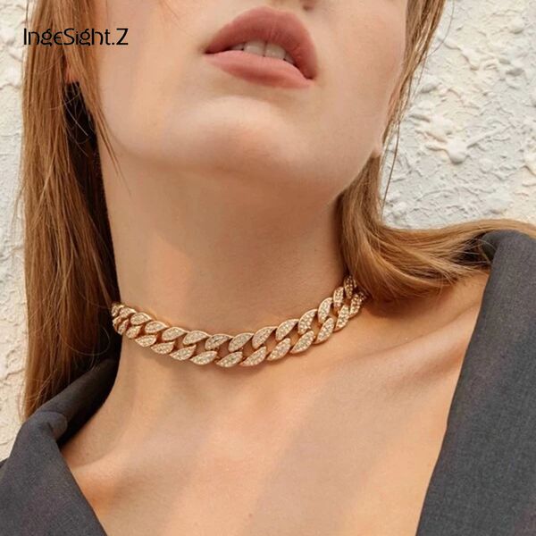ingesight.z shiny rhinestone choker necklace collar punk chunky thick miami curb cuban chain necklaces for women jewelry, Silver
ingesight.z shiny rhinestone choker necklace collar punk chunky thick miami curb cuban chain necklaces for women jewelry, Silver